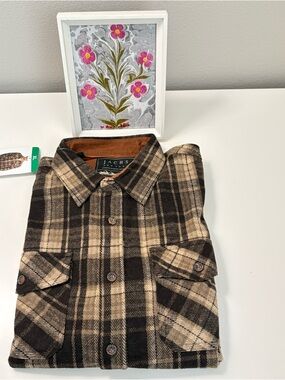 Jachs Men's Flannel Shirt, Brown, NWT
